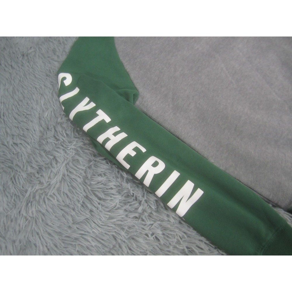 Harry Potter Adult Medium Gray Green Sweatshirt House of Slytherin Raglan Long S - Picture 3 of 9